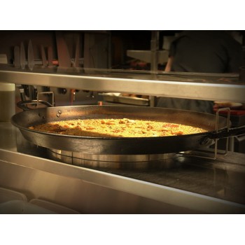 porta-paellas em utilização
