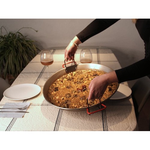porta-paellas em utilização