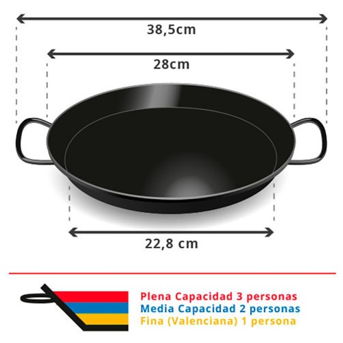 Paella esmaltada para 2-3 pessoas
