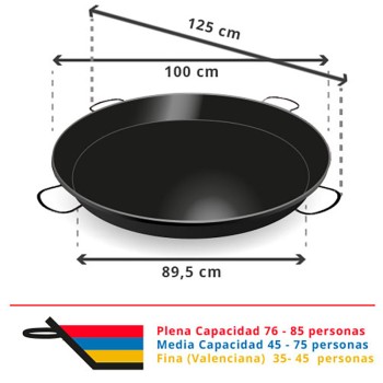Paella esmaltada para 55-85 doses