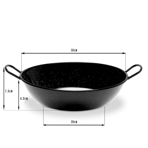 Frigideira funda esmaltada - panela esmaltada de 16 cm para tapas