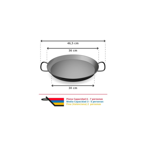Paella em inox para indução 36 cm