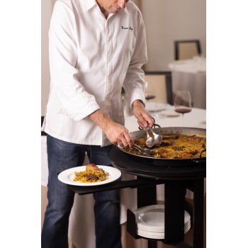 Apresentação elegante de paella