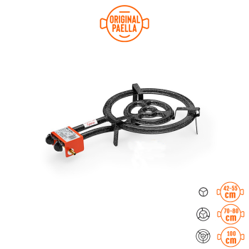 Queimador ou Paellero a Gás Tubo Plano 50 cm +GÁS +POTÊNCIA