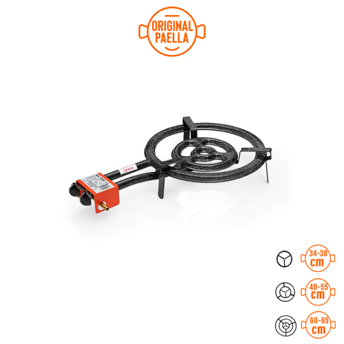 Queimador ou Paellero de Gás Tubo Plano 40 cm +GÁS +POTÊNCIA