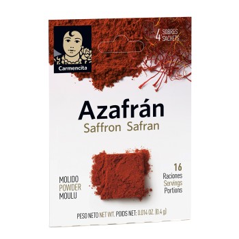 Açafrão moído extra 400 mg, açafrão especial para paellas