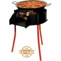 Queimador para paella a lenha + Churrasco + Para-vento