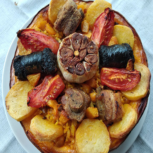 Receita de Ascensión Casero: Arroz no forno em abóbora