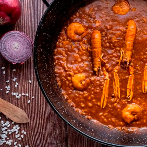 Receita de @cocinandoparati10: arroz malandro de lagostins, camarões e sepia