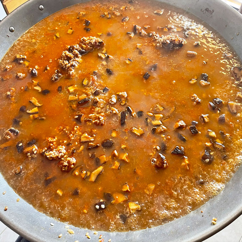 7.- Añadir el arroz
