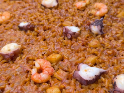 Receita de @elchefkent: arroz de polvo e gamba vermelha