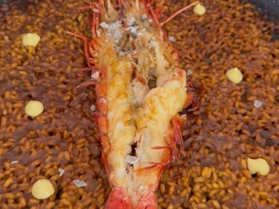 Receita de @fanaticook: Arroz seco de camarão-tigre Jumbo