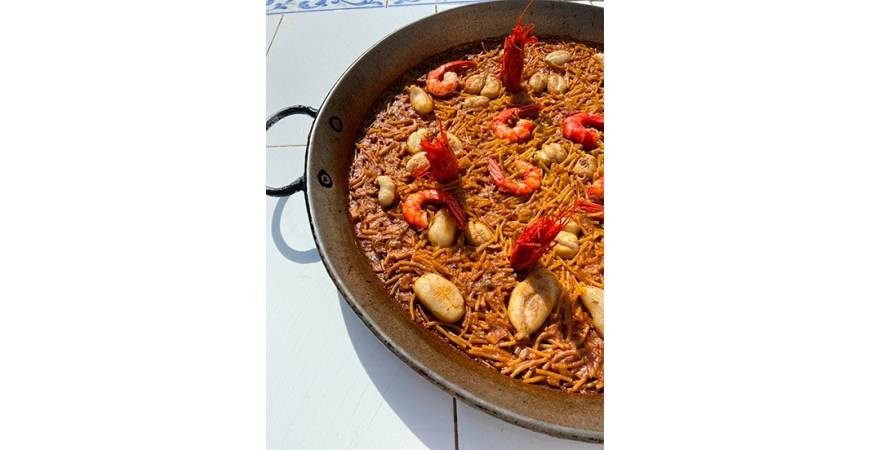 Receita de @cooking_jorge: Fideuá de ovas de choco e camarões-carabineiro