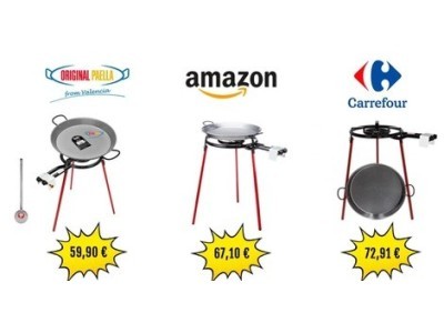 Onde comprar o melhor kit para paella ao melhor preço, comparativo de preços entre Amazon, Carrefour e Original Paella.